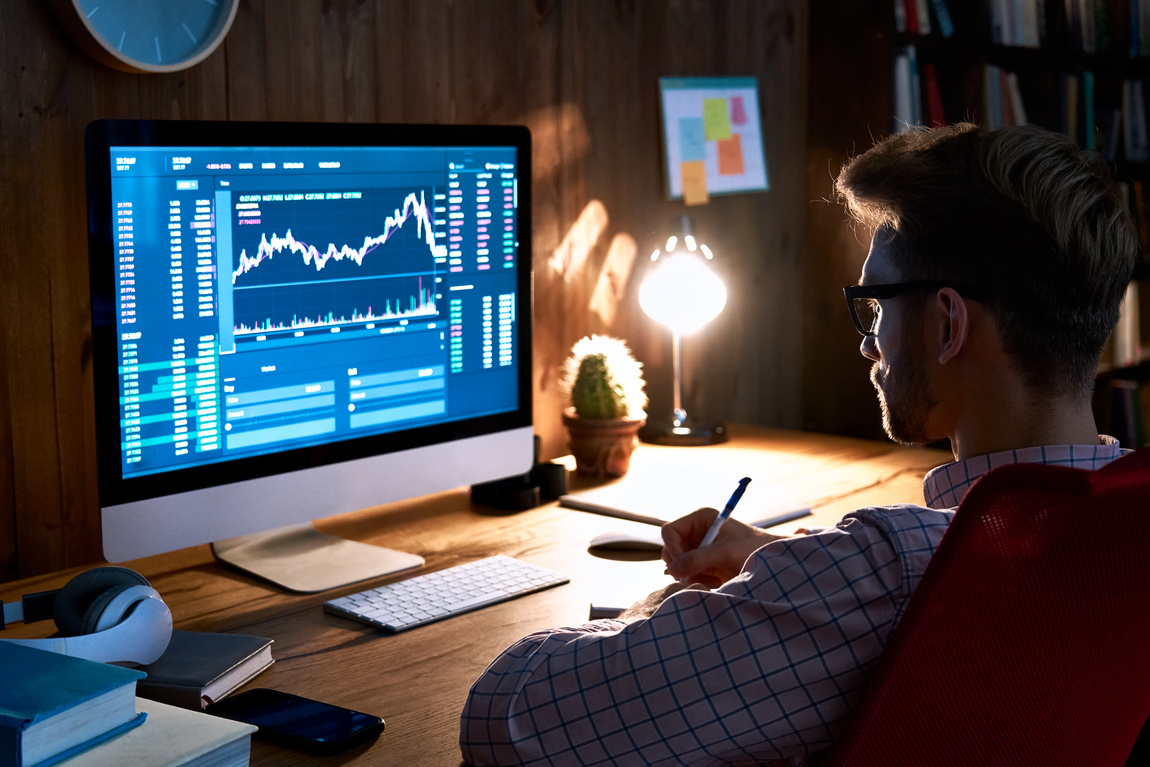 Stock Market Analyst Analyzing Trend Data