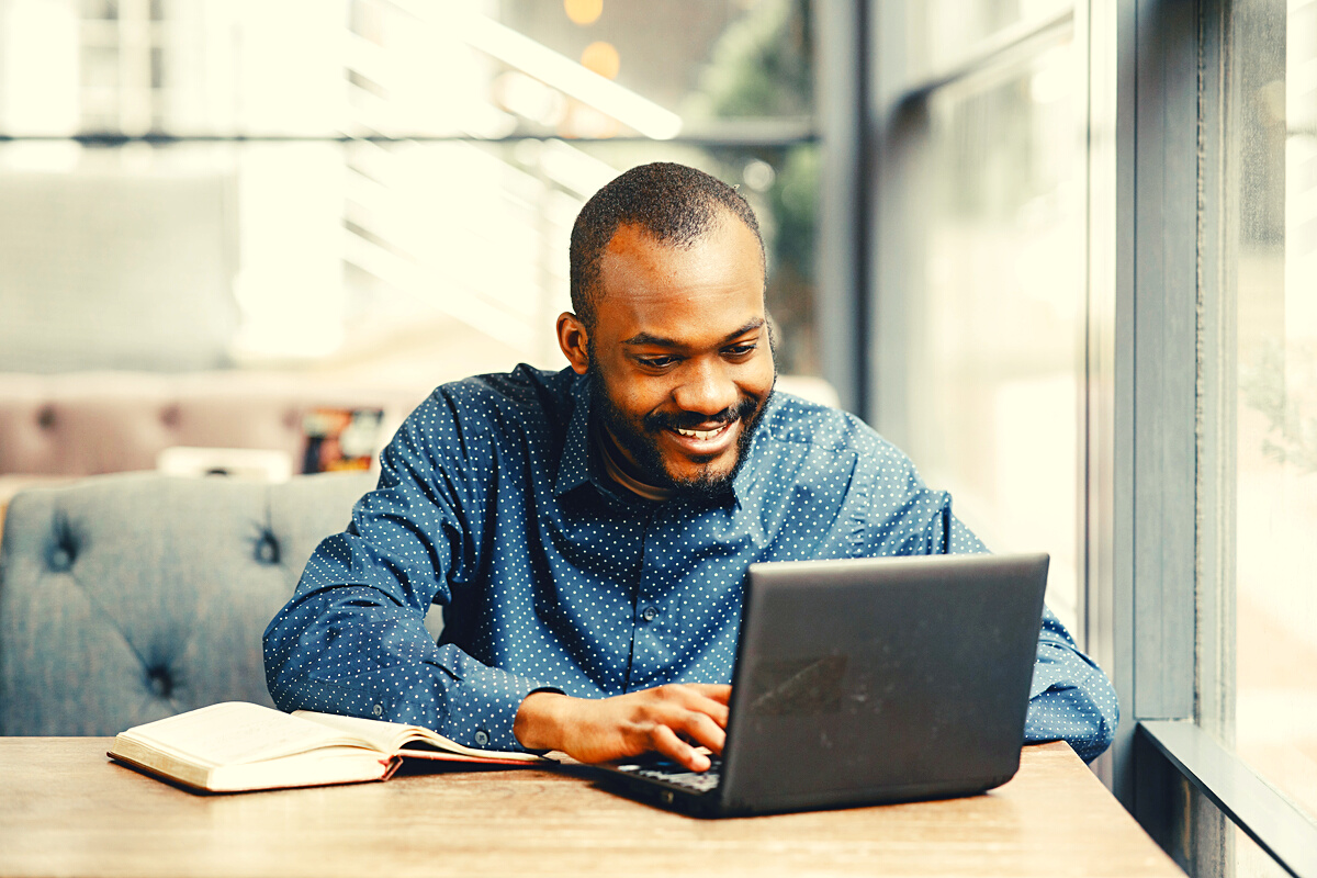 Man Using a Laptop